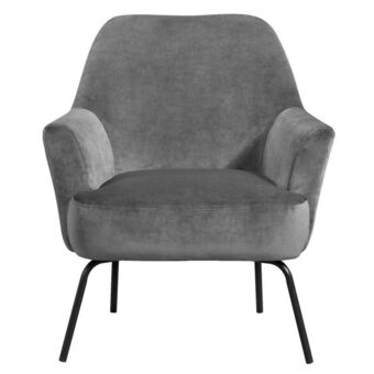 Fauteuil Hamburg - fluweel - donkergrijs