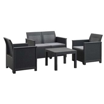 Leen Bakker Keter loungeset Emma met 2-zits zetel - grijs - 4-delig aanbieding