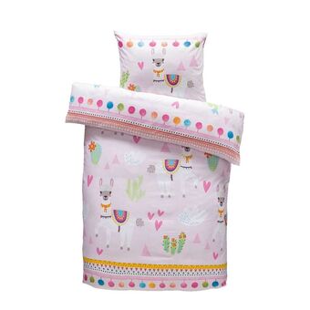 Leen Bakker Easy dekbedovertrek Myla - roze - 140x200 cm aanbieding