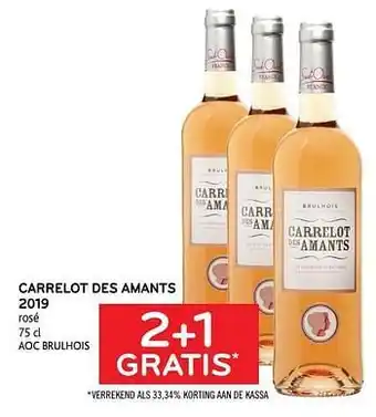 Carrelot des amants 2019 rosé 2+1 gratis