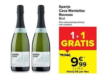 Carrefour Spanje cava montañas rocosas brut aanbieding