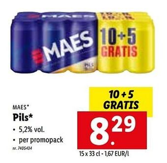 Lidl Maes Pils aanbieding