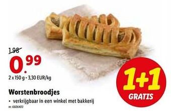Lidl Worstenbroodjes aanbieding