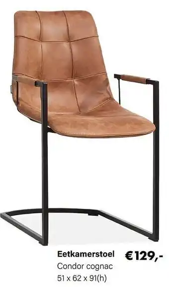 Eetkamerstoel condor cognac