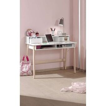 Leen Bakker Vipack kinderbureau Kiddy met opzet - wit - 120x55x90 cm - Leen Bakker aanbieding