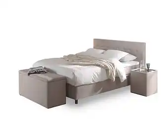 Deba Meubelen Boxspring incl. matras en topper HALMSTAD - Avelino Taupe Taupe aanbieding
