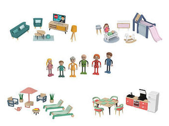 PLAYTIVE® Houten meubels of poppenset