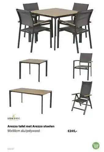 Multi bazar Arezzo tafel met arezzo stoelen aanbieding
