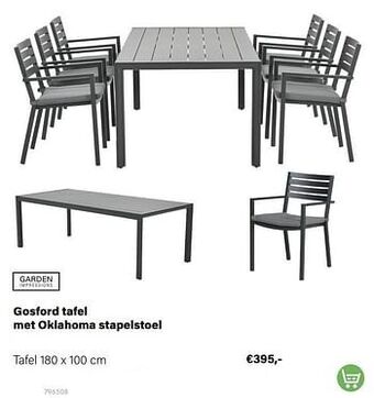 Multi bazar Gosford tafel met oklahoma stapelstoel tafel aanbieding