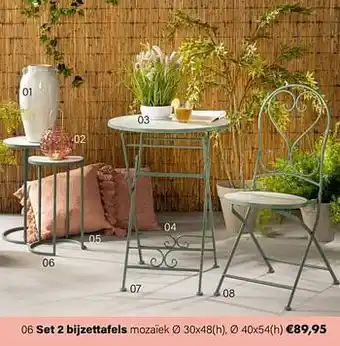 Multi bazar Set 2 bijzettafels mozaïek aanbieding