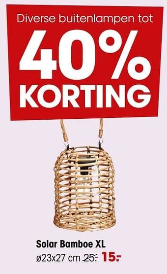 Kwantum Solar bamboe xl aanbieding