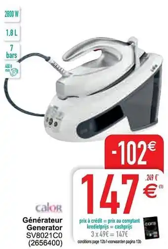 Cora Calor générateur generator sv8021c0 aanbieding
