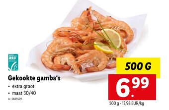 Lidl Gekookte gamba's aanbieding