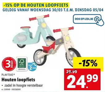 Lidl Playtive Houten loopfiets aanbieding