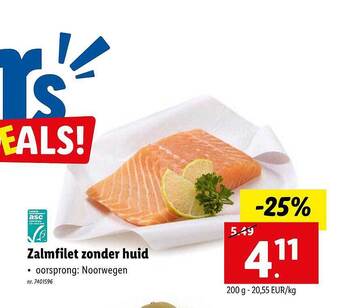 Lidl Zalmfilet Zonder Huid aanbieding