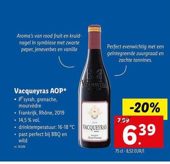 Lidl Vacqueyras Aop aanbieding