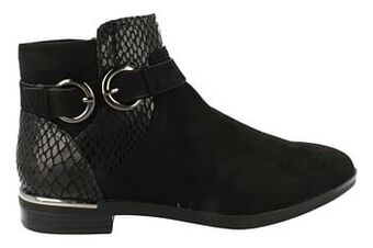 Berca Shoes Sprox Boot Dames Vegan Trend Gesp Dierenprint - Zwart aanbieding
