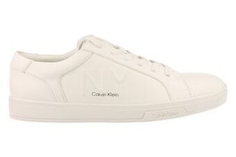 Berca Shoes Calvin Klein Sneaker Laag Heren Boone Trend Clean White Volledig Leder - Wit aanbieding