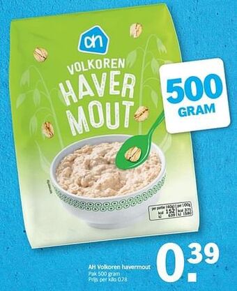 Albert Heijn Ah volkoren havermout aanbieding