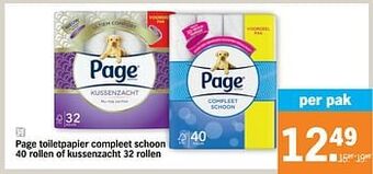 Albert Heijn Page toiletpapier compleet schoon of kussenzacht aanbieding