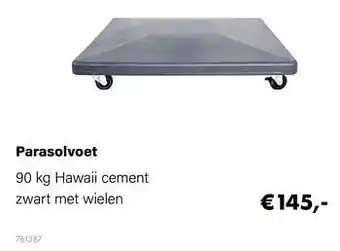 Parasolvoet hawaii cement zwart met wielen