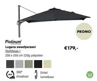 Multi bazar Lugano zweefparasol aanbieding