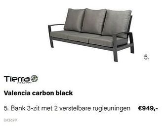Multi bazar Valencia carbon black bank 3-zit met 2 verstelbare rugleuningen aanbieding