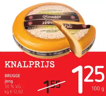 Spar Brugge Jong kaas 30% 100g aanbieding