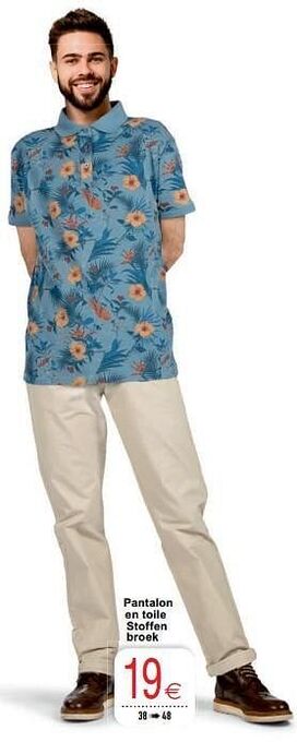 Cora Pantalon en toile stoffen broek aanbieding