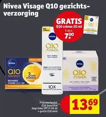 Q10 sensitive dagcrème spf15 + gratis q10 mini