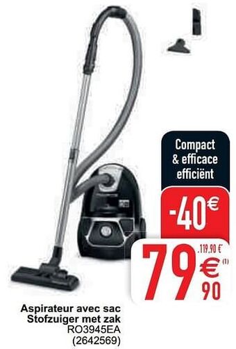 Cora Rowenta aspirateur avec sac stofzuiger met zak ro3945ea aanbieding