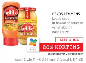 Spar Devos Lemmens Sauzen 2*200ml aanbieding