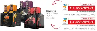 Spar Schweppes premium mixers 200ml 2*4-pack aanbieding