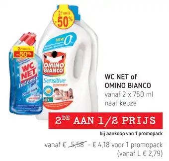 Spar WC NET of Omino Bianco 2*750ml aanbieding