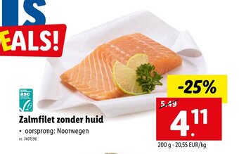 Lidl Zalmfilet zonder huid aanbieding
