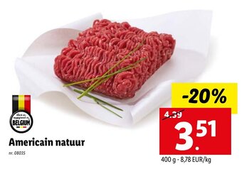 Lidl Americain natuur aanbieding