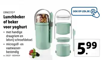 Lidl Ernesto Lunchbeker of beker voor yoghurt aanbieding