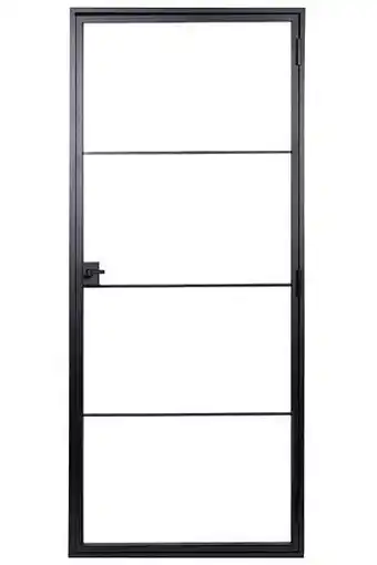Zelfbouwmarkt Stalen Binnendeur 4w Black Glamour + L-kruk 880x2040 Mm Links aanbieding