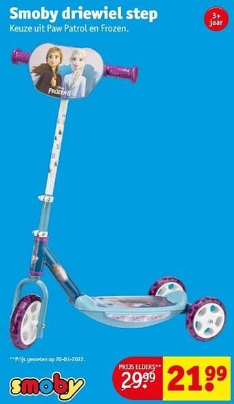 Kruidvat Smoby driewiel step aanbieding