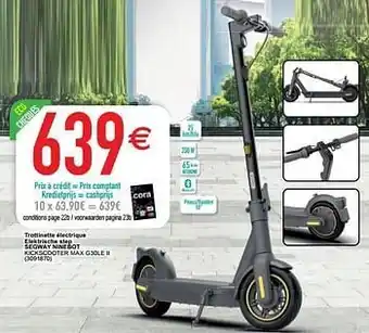 Trottinette électrique elektrische step segway ninebot kickscooter max g30le ii