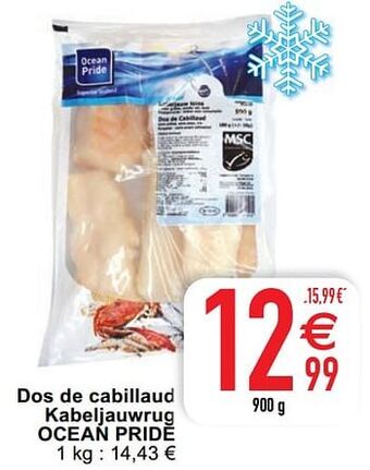 Cora Dos de cabillaud kabeljauwrug ocean pride aanbieding
