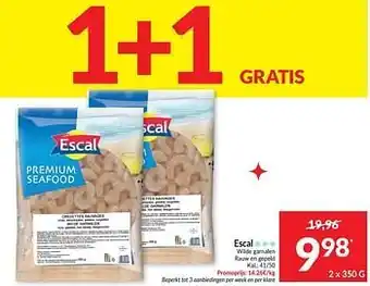 Intermarché Escal wilde garnalen rauw en gepeld aanbieding