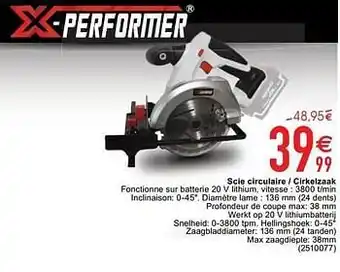 Cora X-performer scie circulaire - cirkelzaak aanbieding