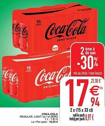Cora Coca-cola regular light ou - of zero aanbieding