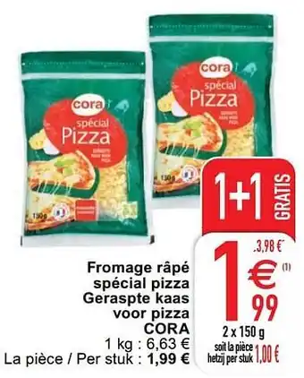Cora Fromage râpé spécial pizza geraspte kaas voor pizza cora aanbieding