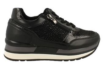 Berca Shoes Double Heart Sneaker Laag Dames Met Functionele Rits - Zwart aanbieding