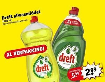 Kruidvat Dreft afwasmiddel aanbieding