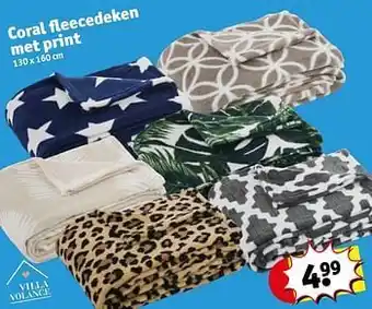 Kruidvat Coral fleecedeken met print aanbieding