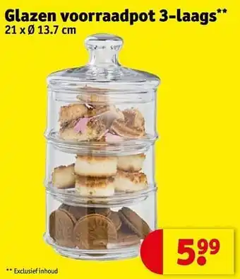 Glazen voorraadpot 3-laags