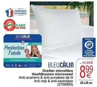 Cora Oreiller microfibre hoofdkussen microvezel aanbieding